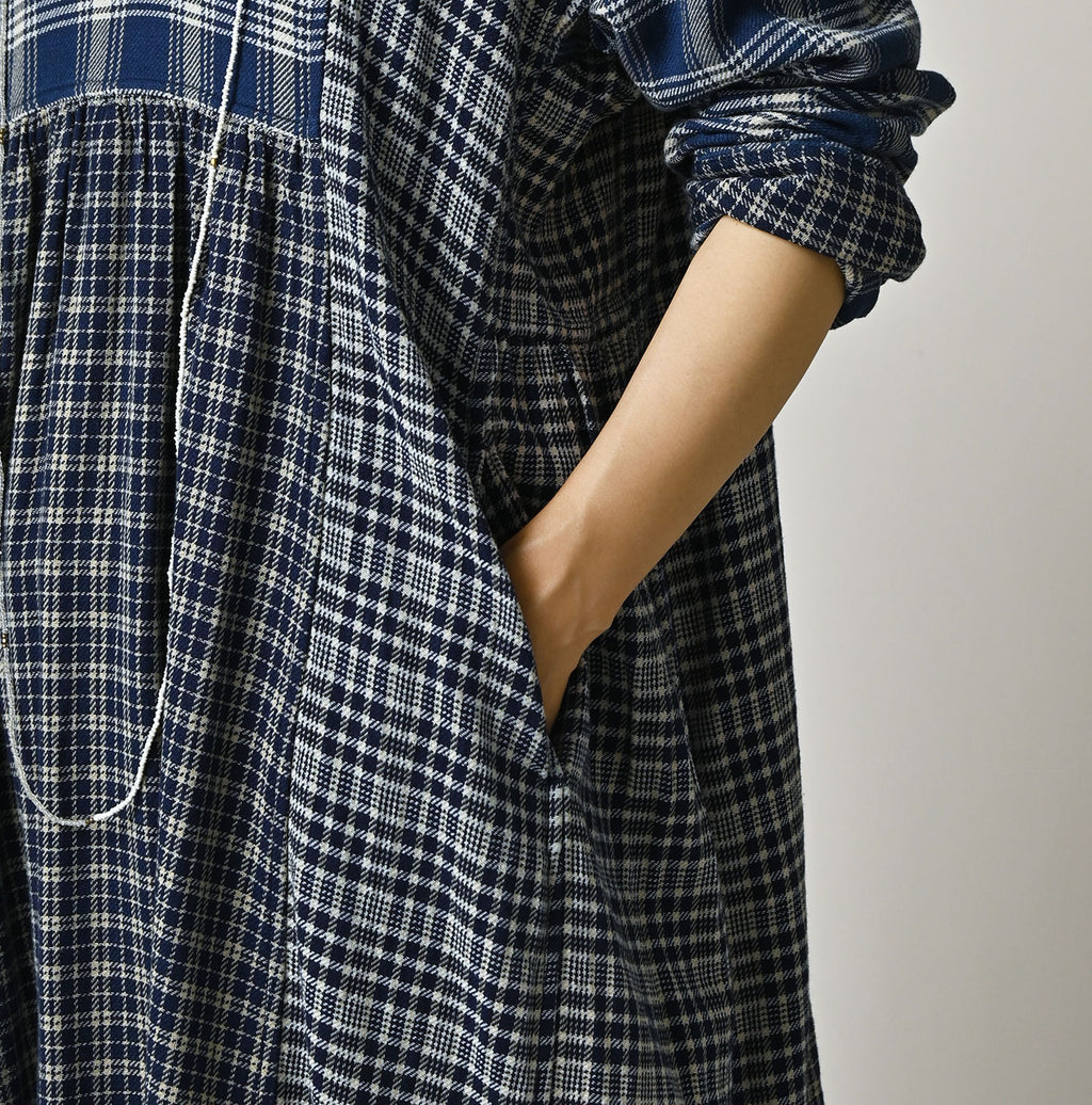 Indian Ai Flannel Mix Patchwork Dress