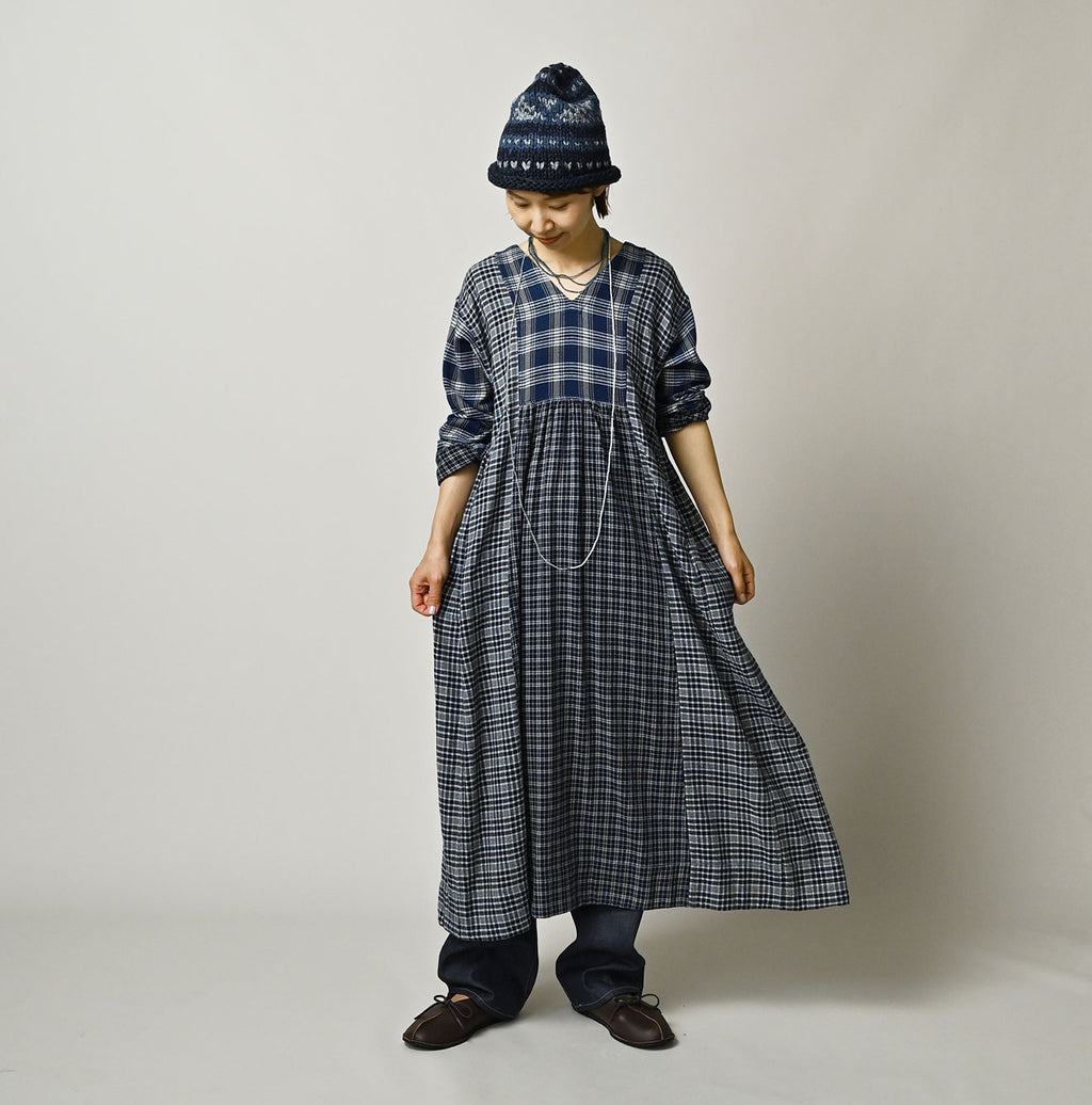 Indian Ai Flannel Mix Patchwork Dress