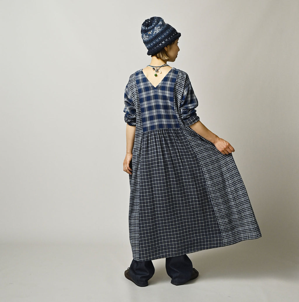 Indian Ai Flannel Mix Patchwork Dress
