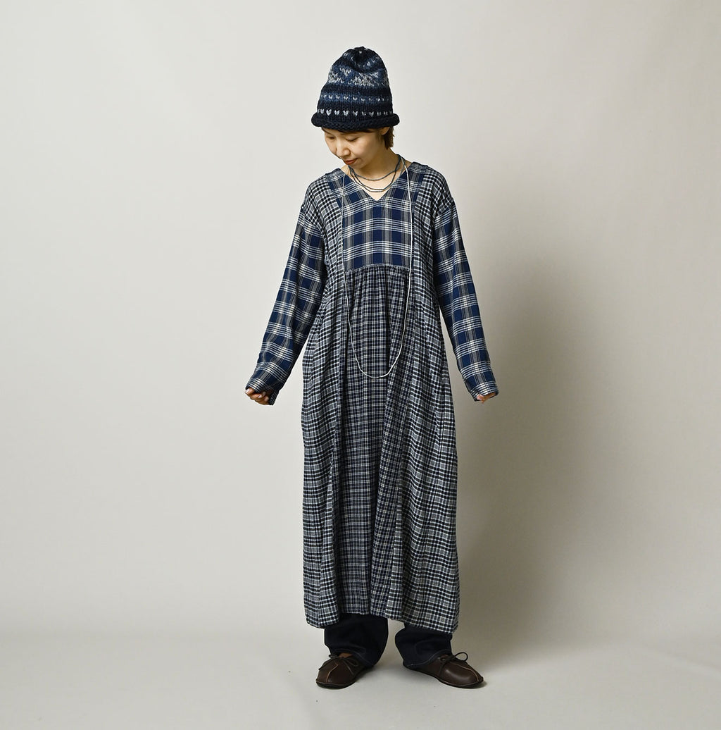 Indian Ai Flannel Mix Patchwork Dress