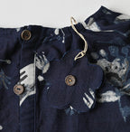 Indigo Donkey Tale Print Poyon Dress