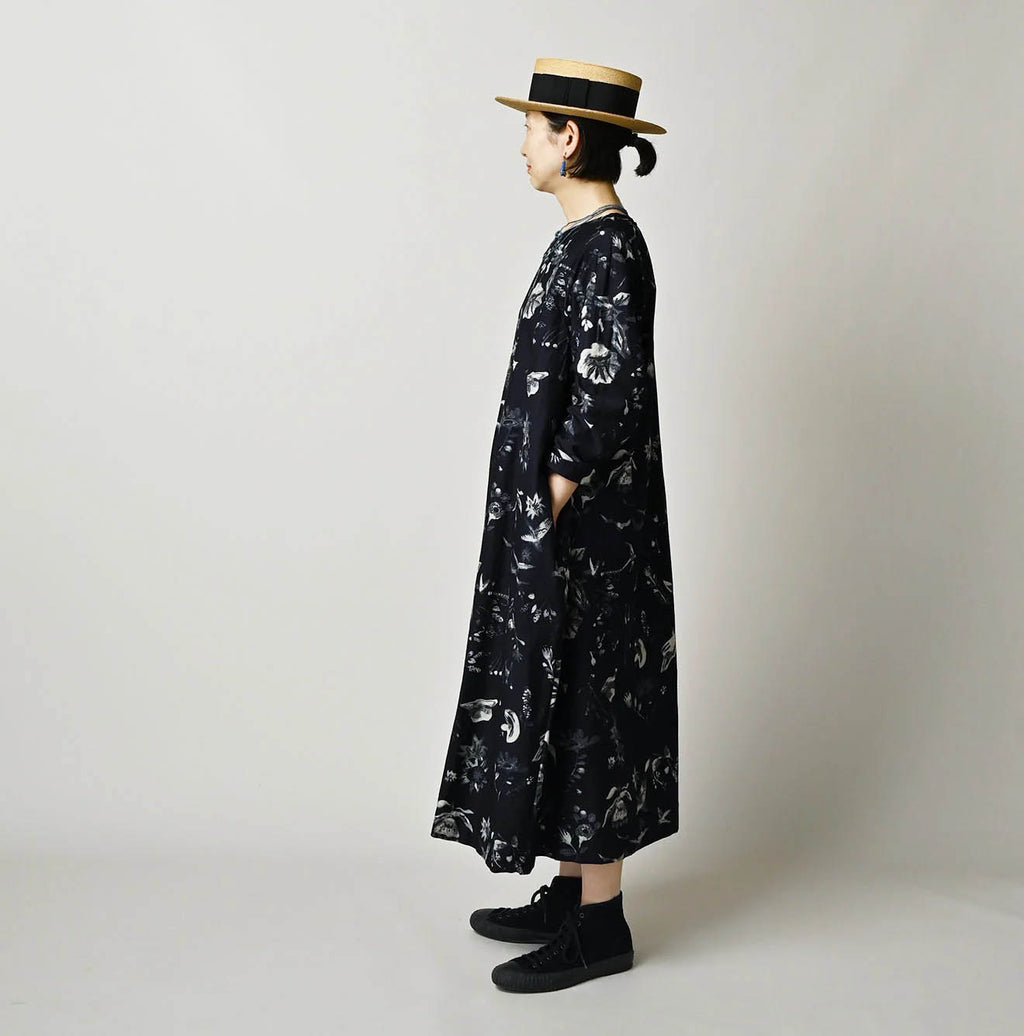 Indigo Donkey Tale Print Poyon Dress