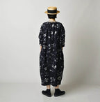 Indigo Donkey Tale Print Poyon Dress