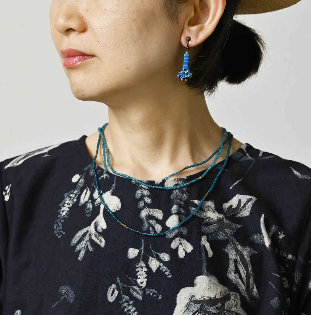 Indigo Donkey Tale Print Poyon Dress