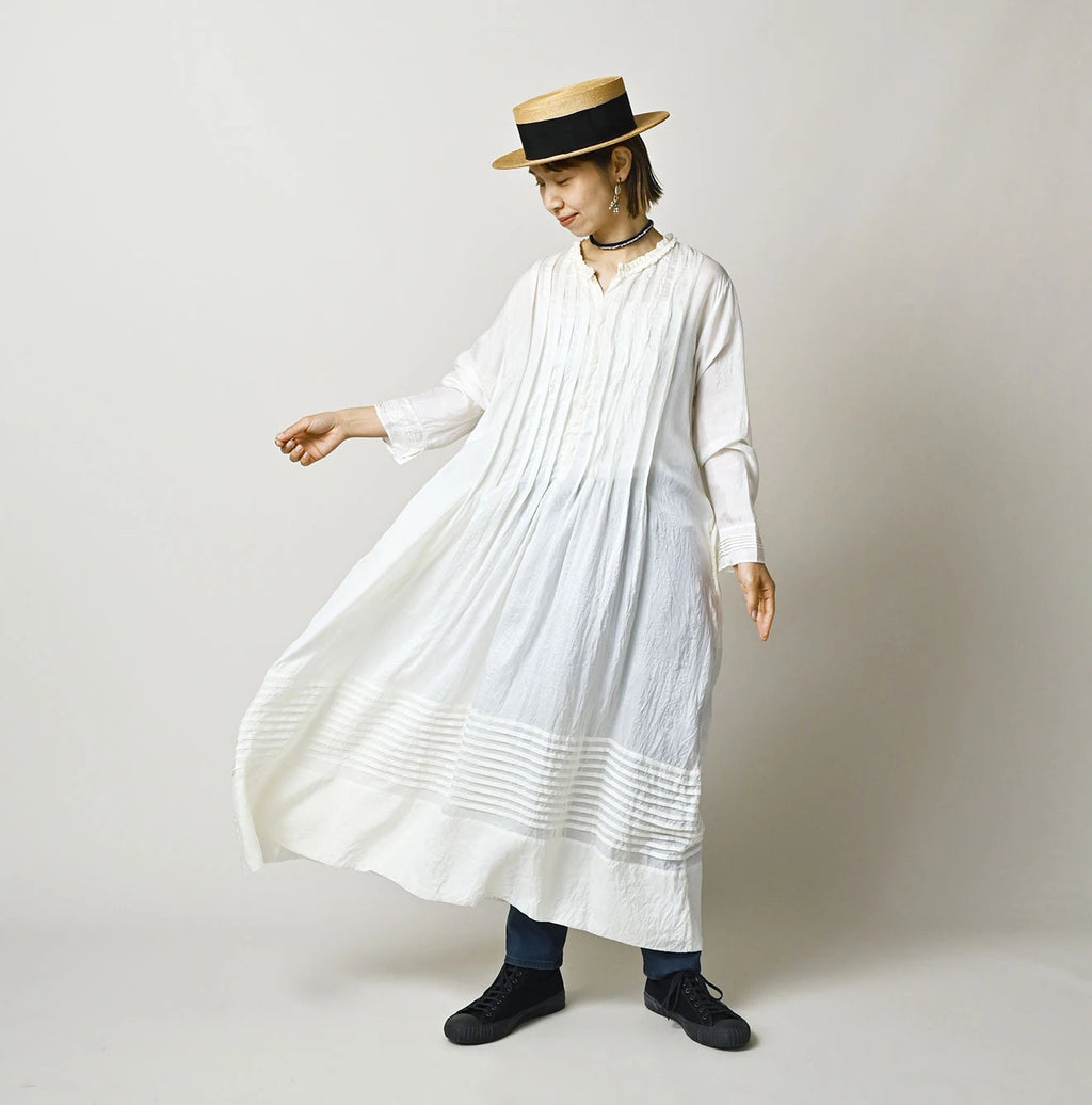 Indian Silk Pintuck Dress