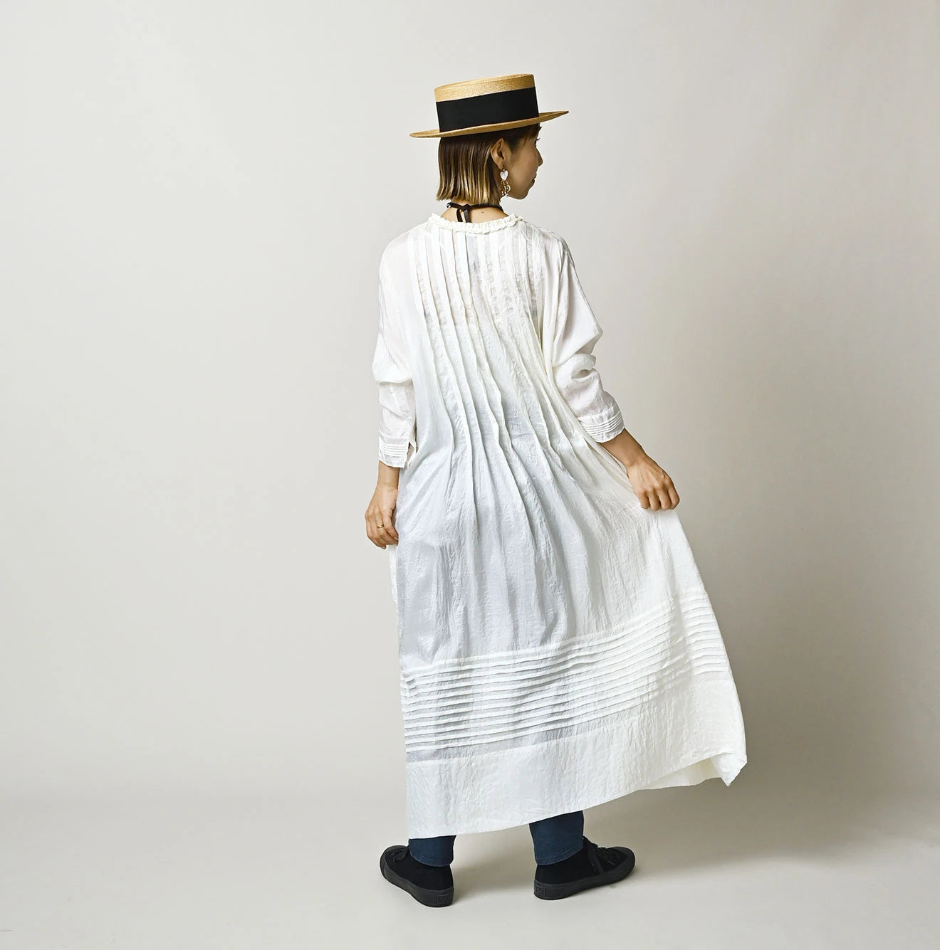 Indian Silk Pintuck Dress