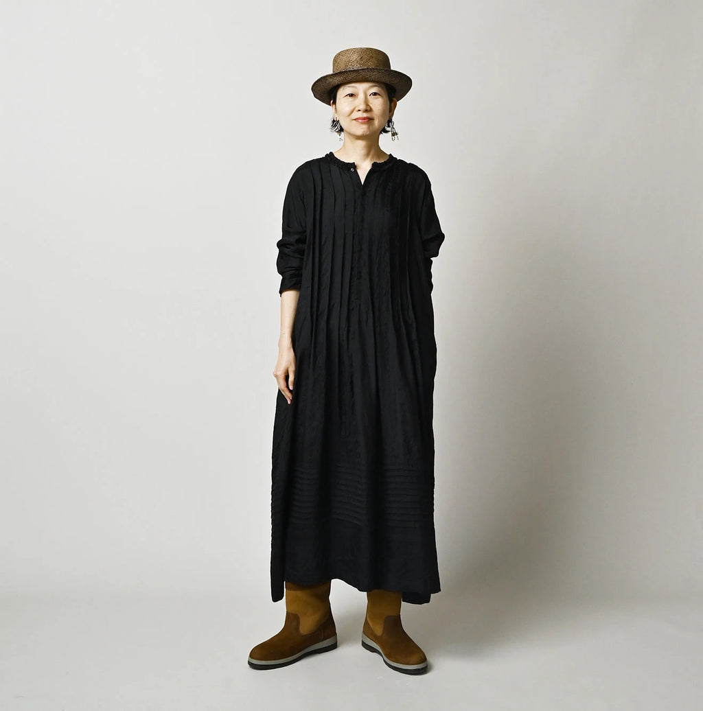 Indian Silk Pintuck Dress