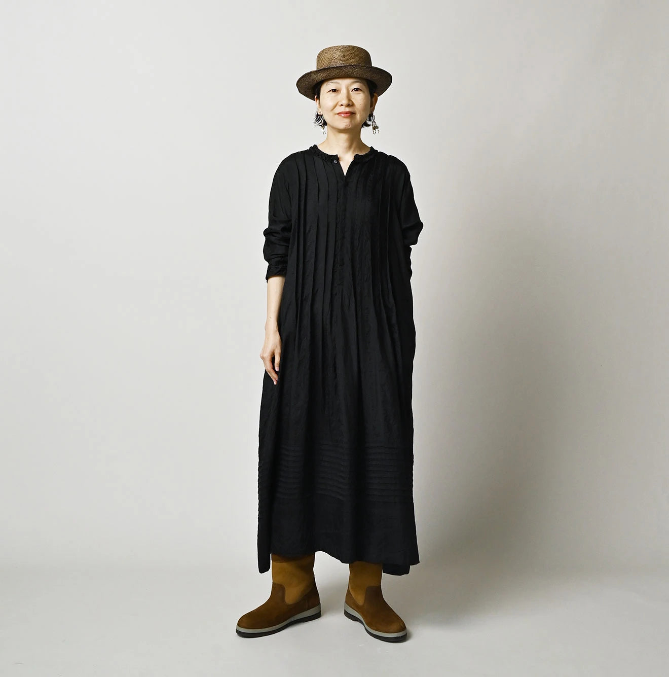 Indian Silk Pintuck Dress