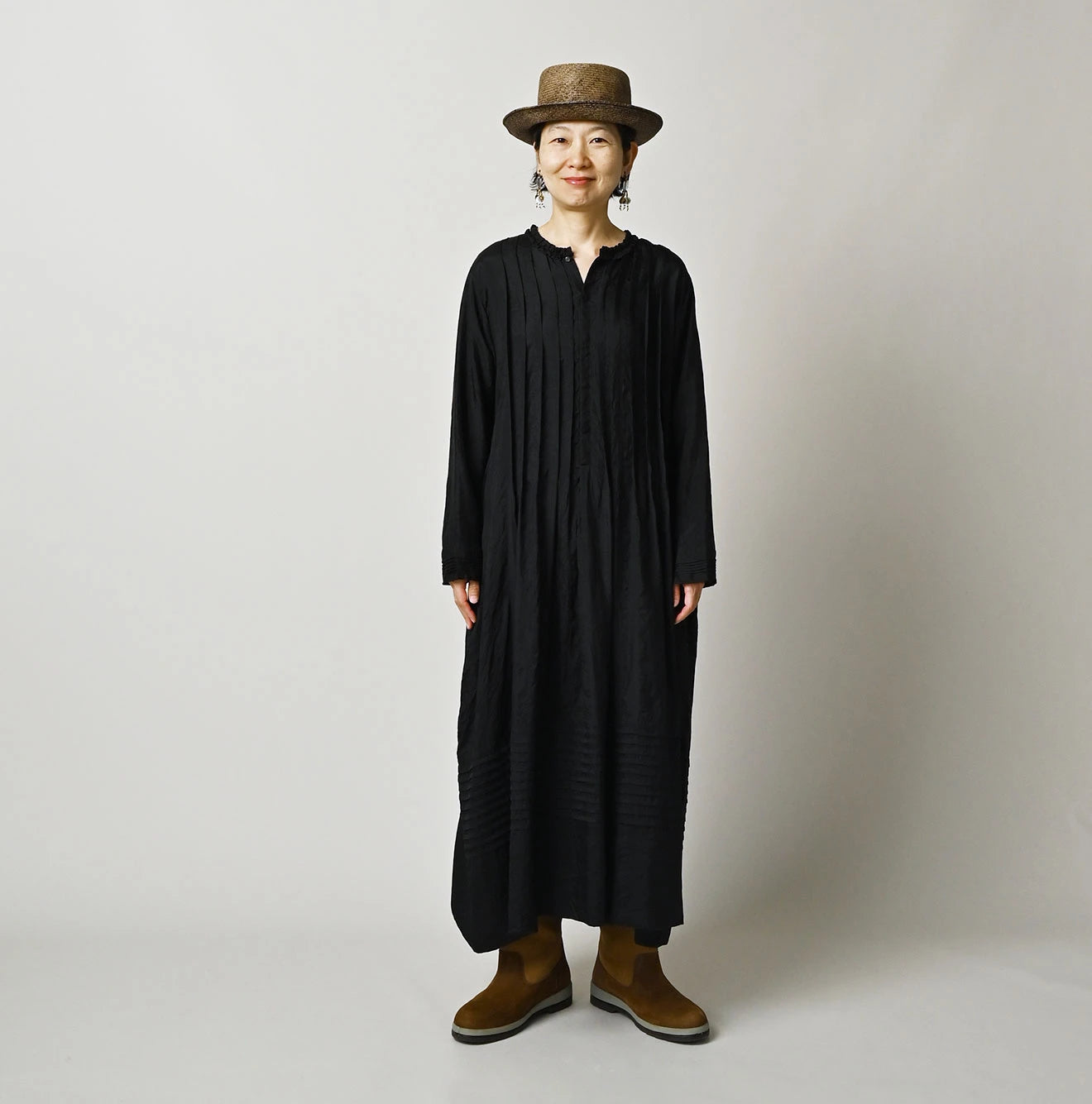 Indian Silk Pintuck Dress