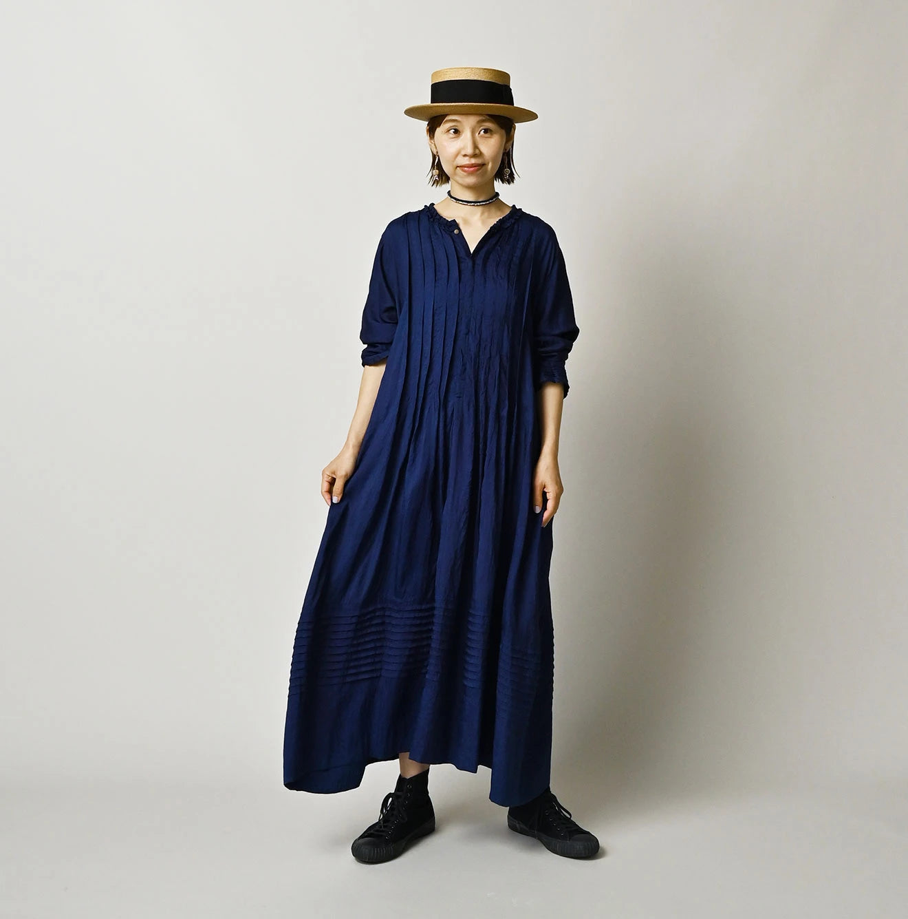 Ai Indian Silk Pintuck Dress