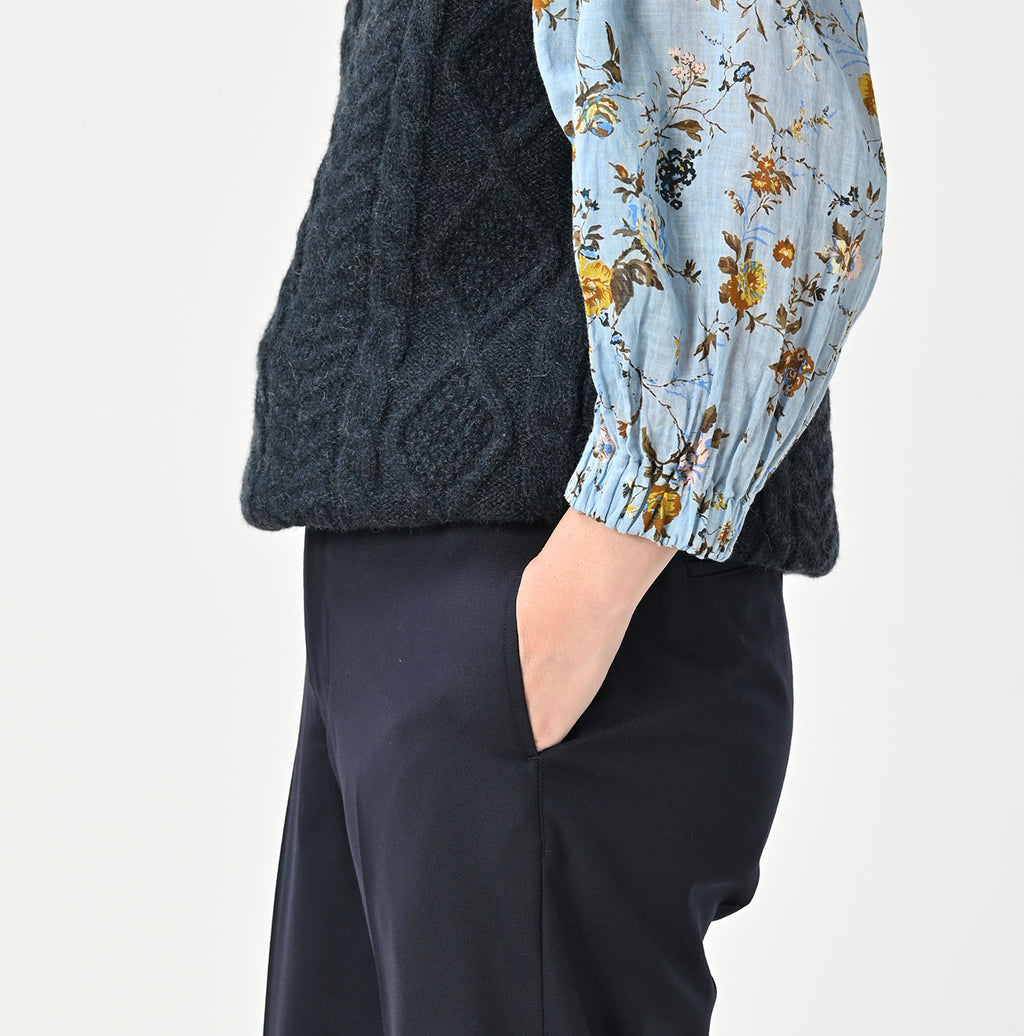 Wool Saxony Crosby Sabrina Slacks Detail