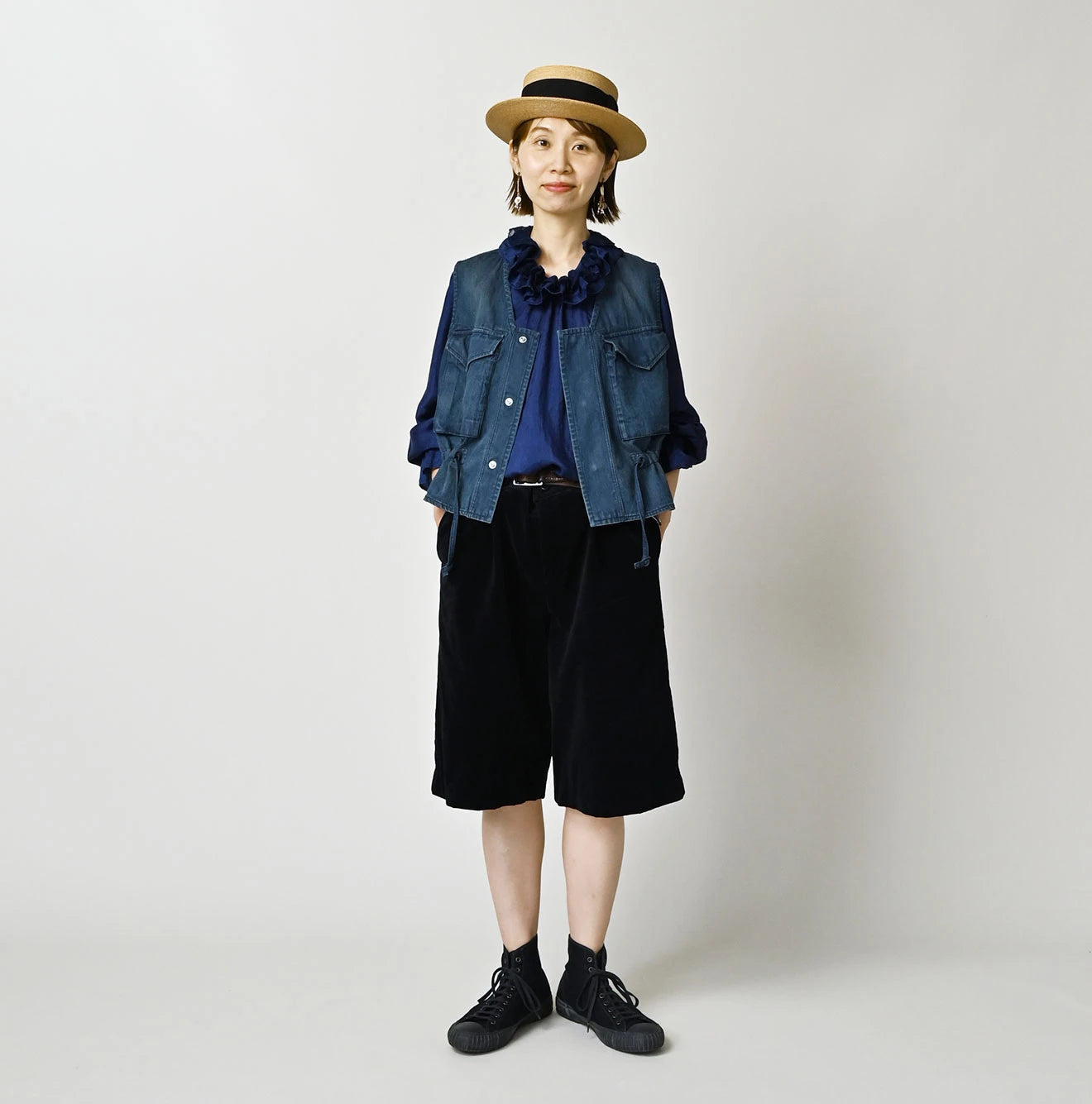 Indigo Velvet Lucy Bermuda Short Pants