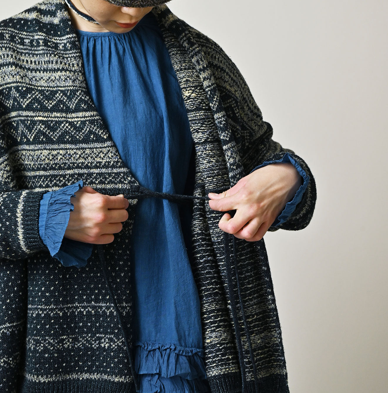 Indigo Nordic Jacquard  Bolero