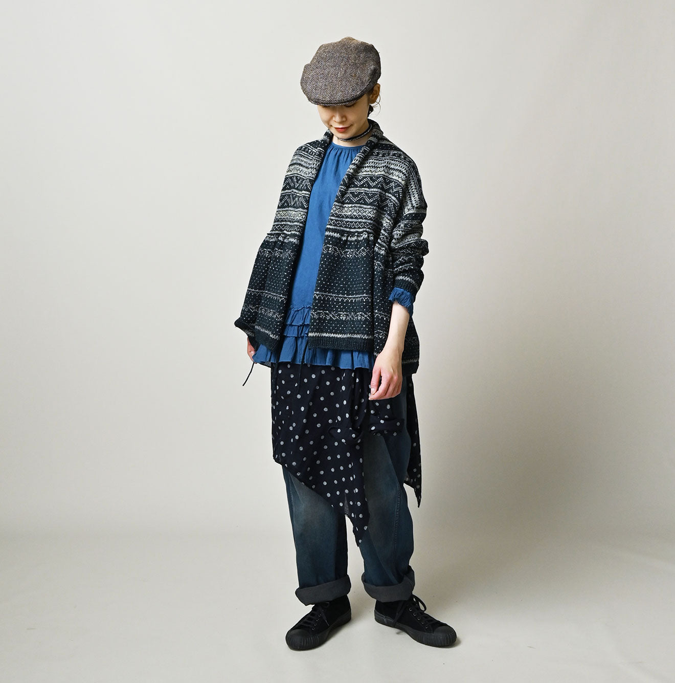 Indigo Nordic Jacquard  Bolero