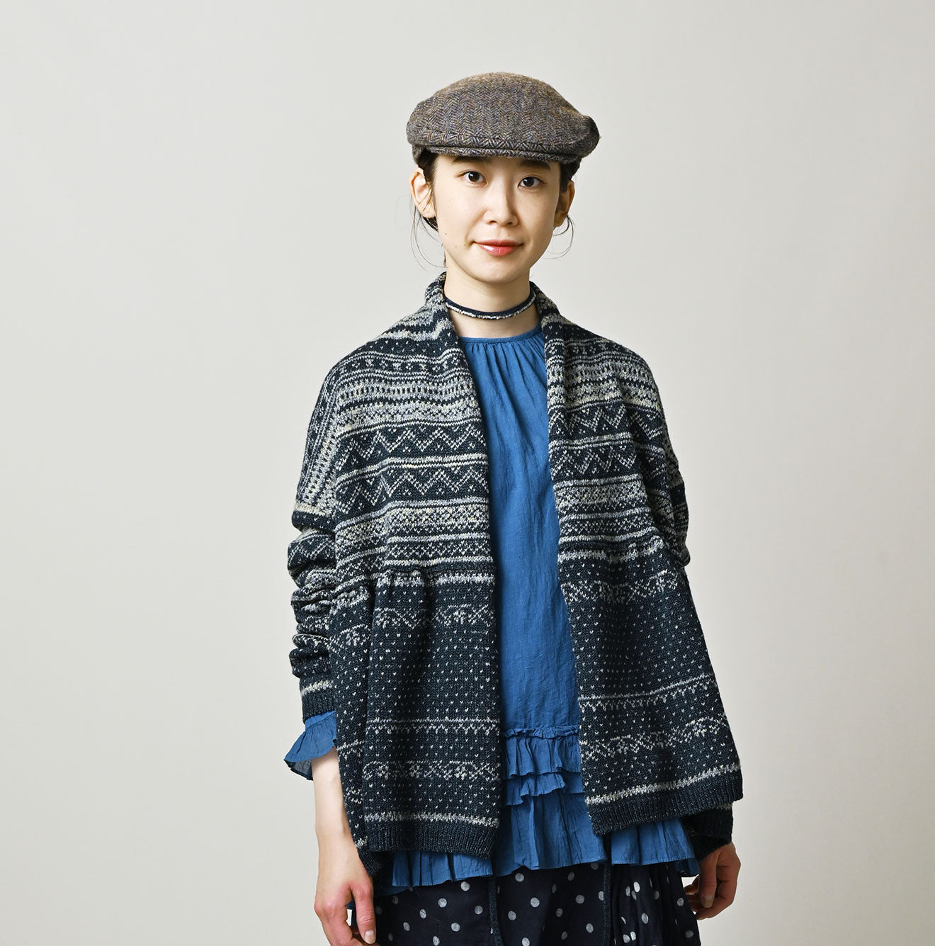 Indigo Nordic Jacquard  Bolero