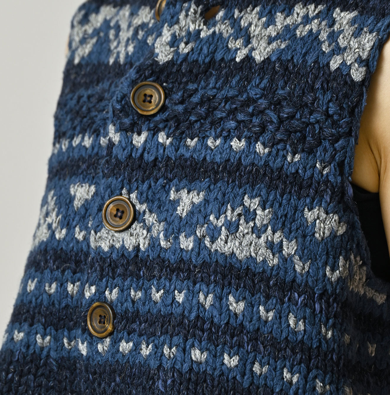 Indigo Knit Cowichan Vest