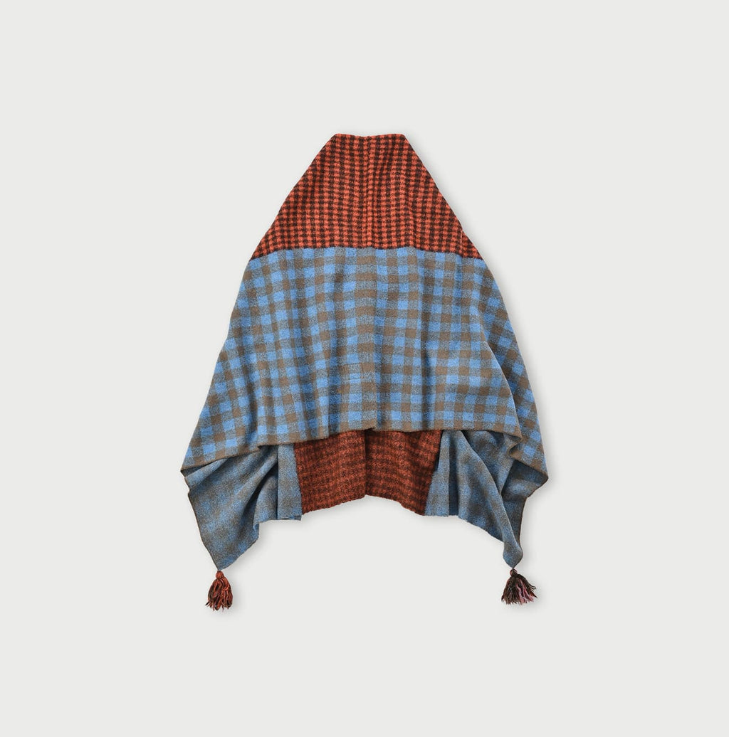 Boiled Gingham Jacquard Poncho