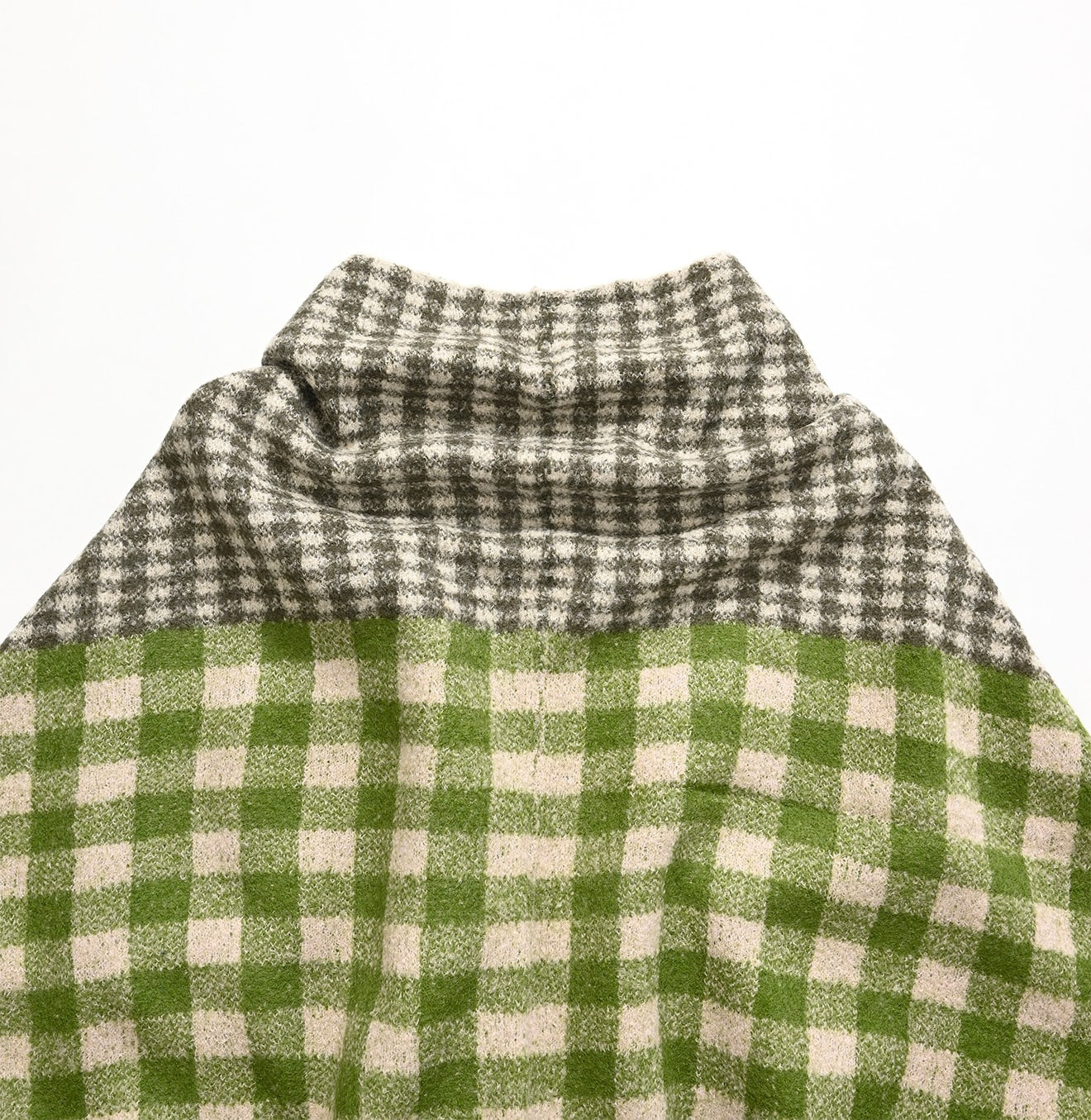 Boiled Gingham Jacquard Poncho