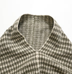Boiled Gingham Jacquard Poncho