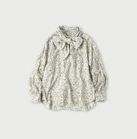 Indian Khadi Flower Print Ribbon Blouse