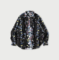 Indian Khadi Bouquet Stripe Print Ribbon Blouse