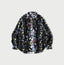 Indian Khadi Bouquet Stripe Print Ribbon Blouse Brown