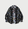 Indian Khadi Bouquet Stripe Print Ribbon Blouse Brown