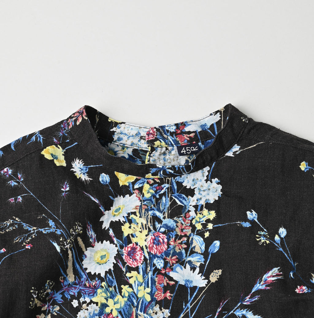 Indian Khadi Bouquet Stripe Print Ribbon Blouse Detail