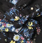 Indian Khadi Bouquet Stripe Print Ribbon Blouse Detail