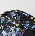 Indian Khadi Bouquet Stripe Print Ribbon Blouse Detail