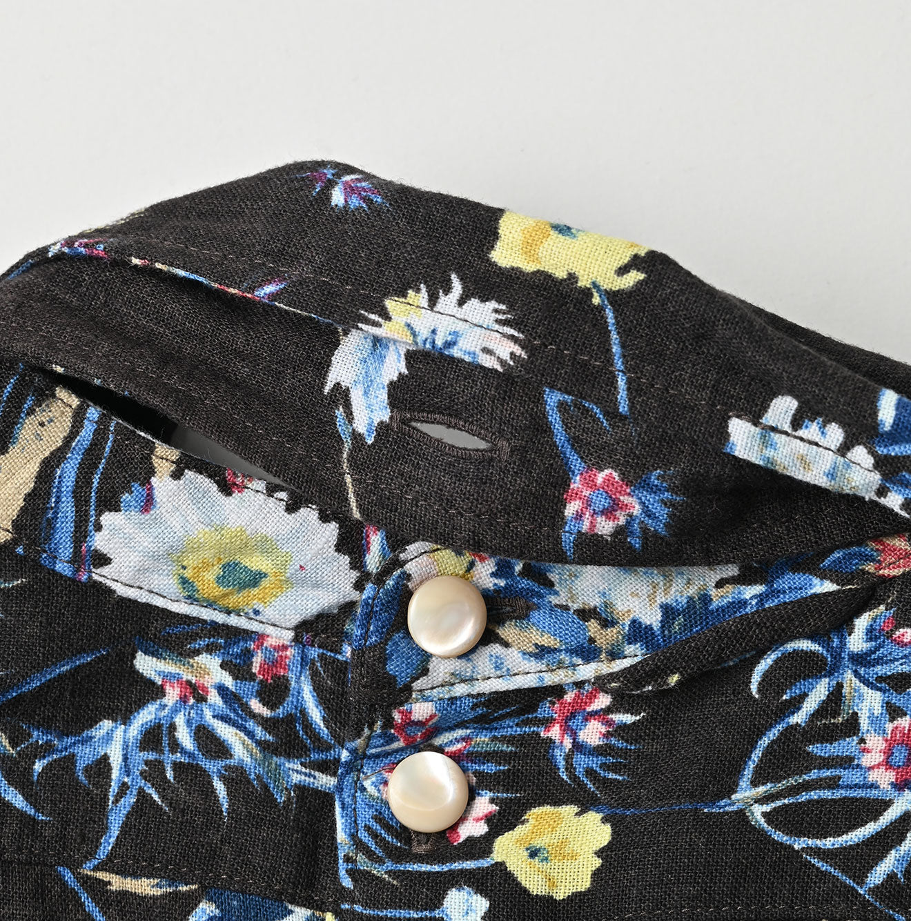 Indian Khadi Bouquet Stripe Print Ribbon Blouse Detail