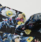 Indian Khadi Bouquet Stripe Print Ribbon Blouse Detail