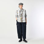 Indian Khadi Bouquet Stripe Print Ribbon Blouse Female Model
