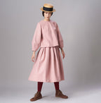 England Flannel Puff Blouse Female Model