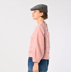 England Flannel Puff Blouse Female Model