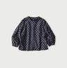 Square Komon Print Puff Blouse