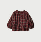 Square Komon Print Puff Blouse
