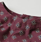 Square Komon Print Puff Blouse