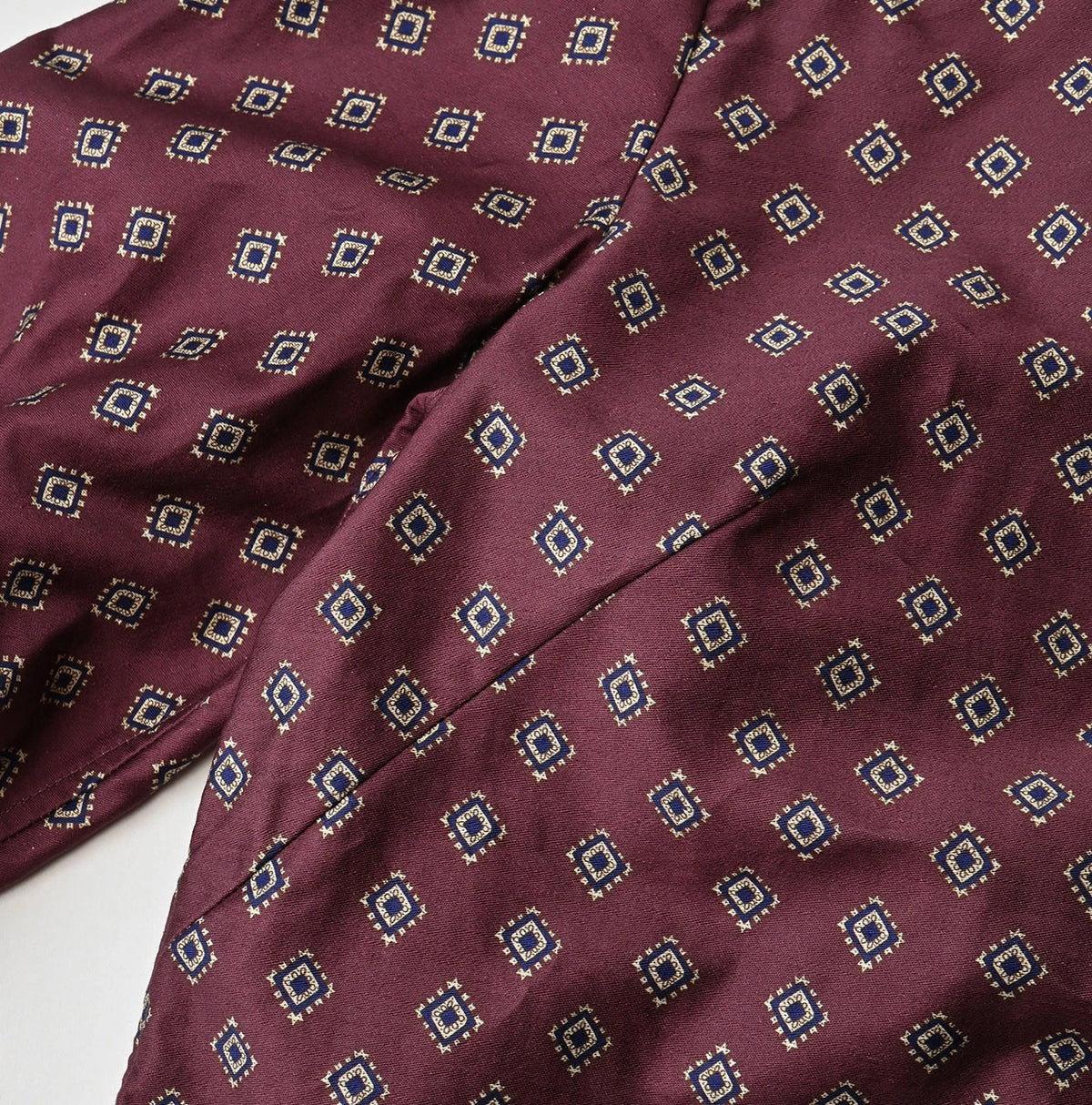 Square Komon Print Puff Blouse