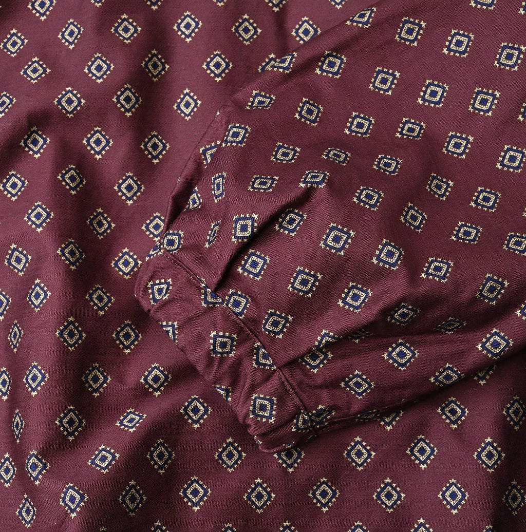 Square Komon Print Puff Blouse
