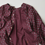 Square Komon Print Puff Blouse