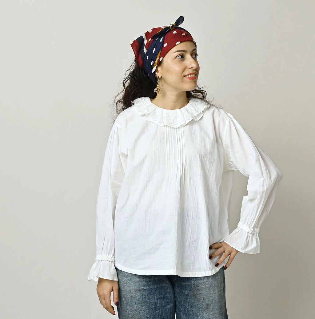 Khadi Frill Collar Blouse