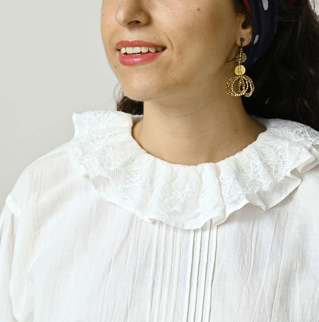 Khadi Frill Collar Blouse