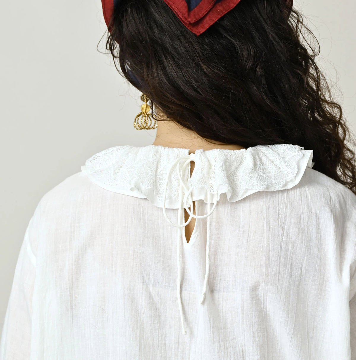 Khadi Frill Collar Blouse