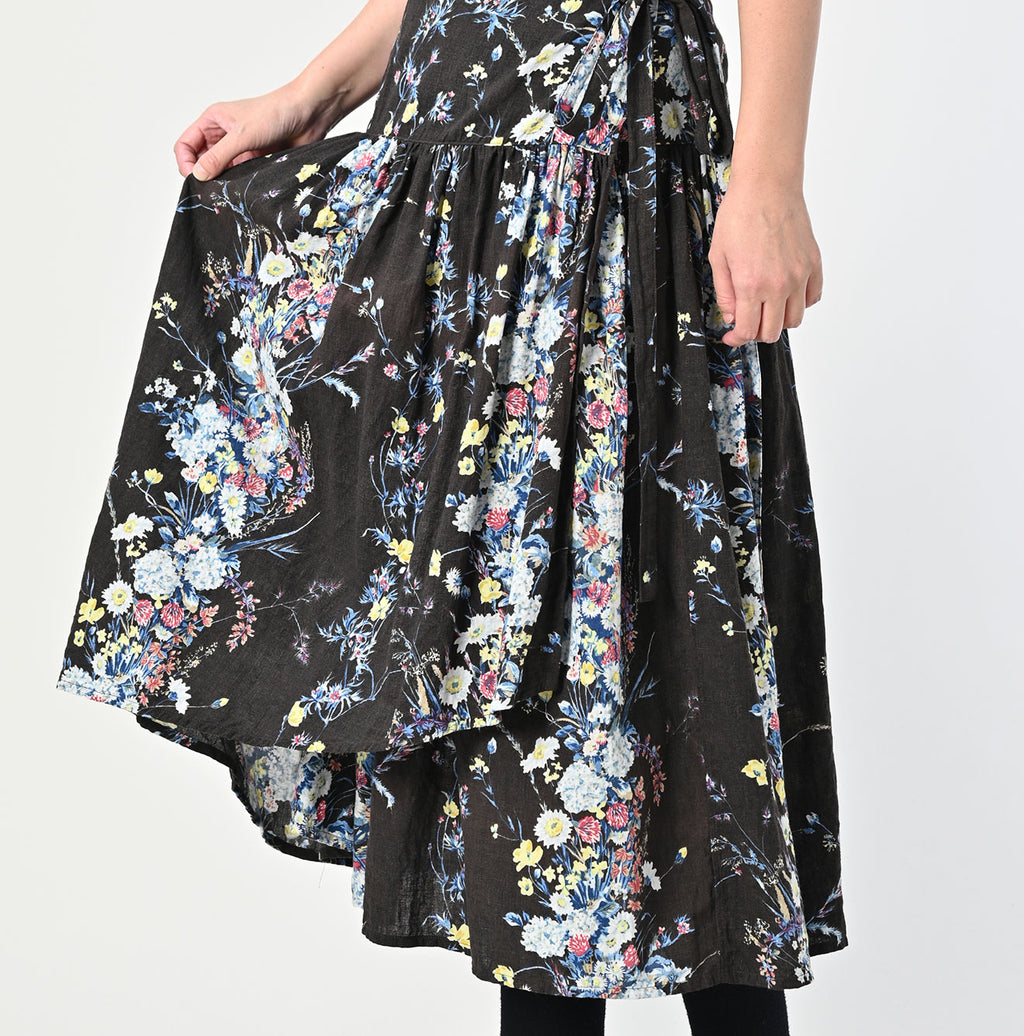 Indian Khadi Bouquet Stripe Print GuruGuru Skirt Detail