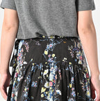 Indian Khadi Bouquet Stripe Print GuruGuru Skirt Detail