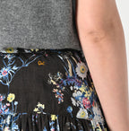 Indian Khadi Bouquet Stripe Print GuruGuru Skirt Detail