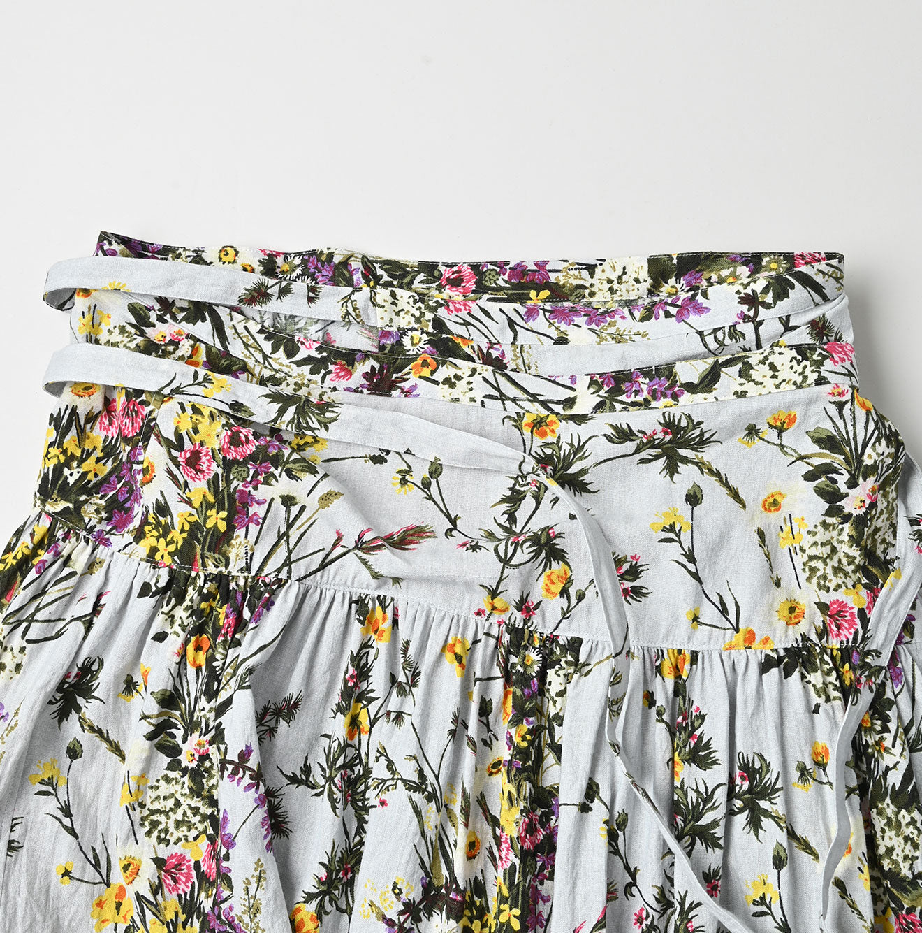 Indian Khadi Bouquet Stripe Print GuruGuru Skirt Detail