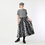 Indian Khadi Bouquet Stripe Print GuruGuru Skirt Female Model