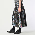 Indian Khadi Bouquet Stripe Print GuruGuru Skirt Female Model